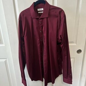 Calvin Klein Men's Deep Burgundy Dress Shirt